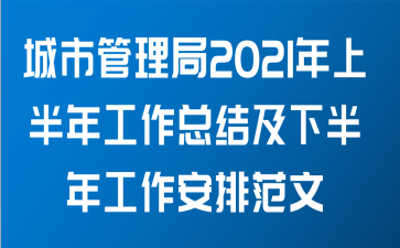 城市管理局2021年上半年工作总结及下半年工作安排范文