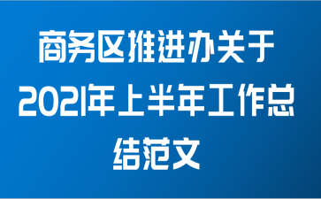 商务区推进办关于2021年上半年工作总结范文