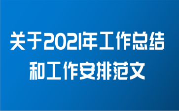 关于2021年工作总结和工作安排范文