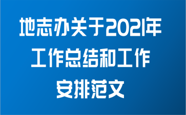 地志办关于2021年工作总结和工作安排范文