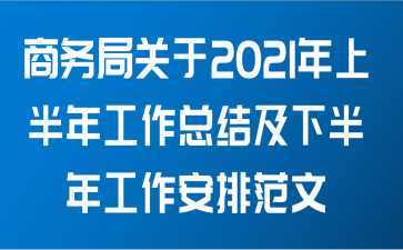 商务局关于2021年上半年工作总结及下半年工作安排范文