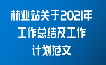 林业站关于2021年工作总结及工作计划范文