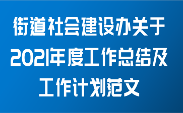 街道社会建设办关于2021年度工作总结及工作计划范文