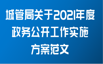 城管局关于2021年度政务公开工作实施方案范文