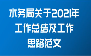 水务局关于2021年工作总结及工作思路范文