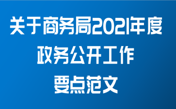 关于商务局2021年度政务公开工作要点范文