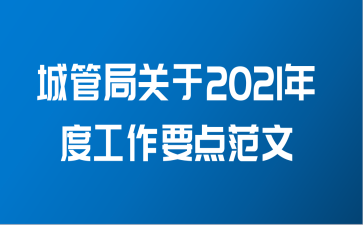 城管局关于2021年度工作要点范文