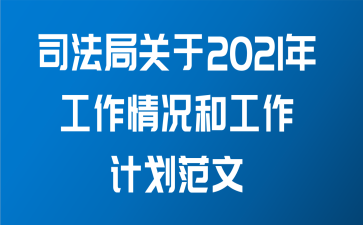 司法局关于2021年工作情况和工作计划范文