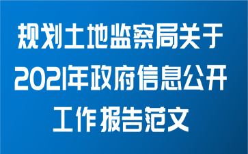 规划土地监察局关于2021年政府信息公开工作报告范文