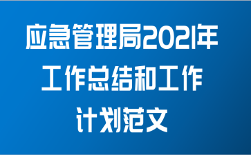 应急管理局2021年工作总结和工作计划范文