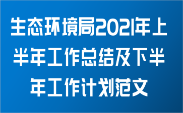 生态环境局2021年上半年工作总结及下半年工作计划范文