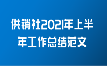 供销社2021年上半年工作总结范文