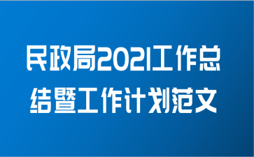 民政局2021工作总结暨工作计划范文