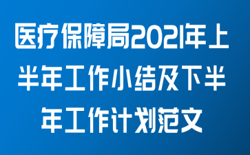 医疗保障局2021年上半年工作小结及下半年工作计划范文