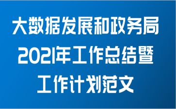 大数据发展和政务局2021年工作总结暨工作计划范文