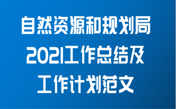 自然资源和规划局2021工作总结及工作计划范文