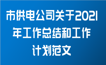 市供电公司关于2021年工作总结和工作计划范文