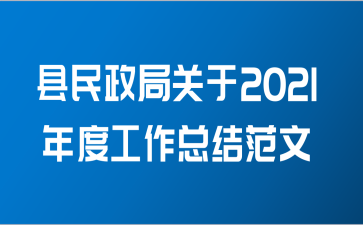 县民政局关于2021年度工作总结范文