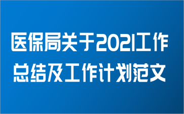 医保局关于2021工作总结及工作计划范文